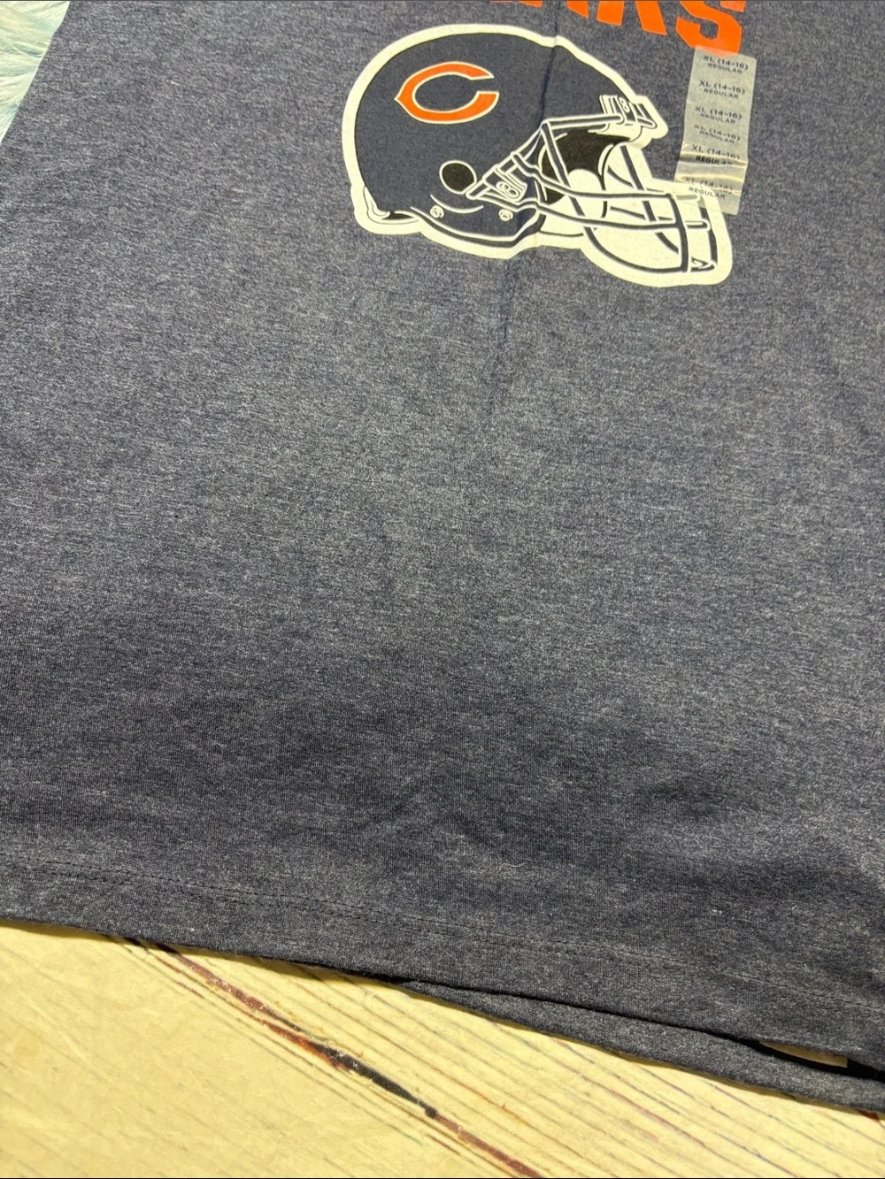 NWT Chicago Bears Kids Navy Blue Graphic Short Tee sz XL
